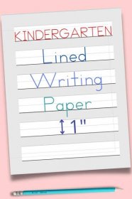 Lined Writing Paper with Wide Space for Big Letters