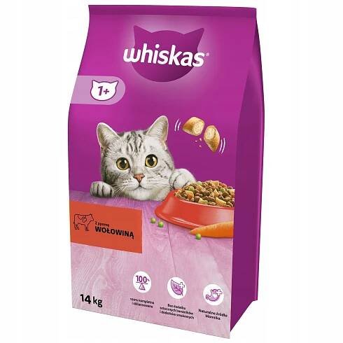 Suché krmivo pro kočky Whiskas hovězí 2x3,8 kg