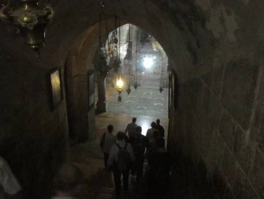 We descended to the cavern underneath the Holy Sepulchre where three crosses were found.