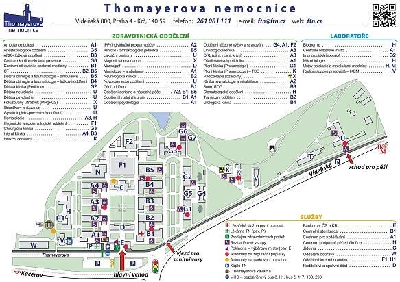 Mapa areálu TN | Thomayerova nemocnice