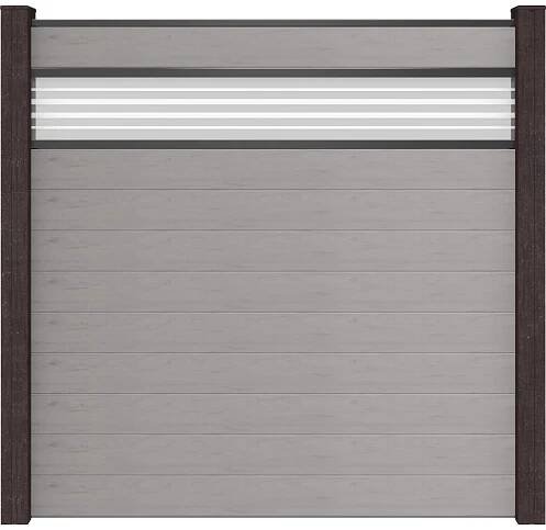 GroJaSolid Plotový panel bez sl., sklo 30 cm, Stone Grey, 180 x 180 cm