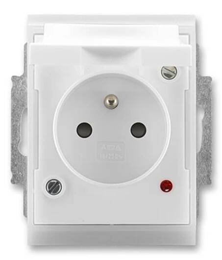 ABB Element, Time 5598E-A02999 01 Zásuvka jednonásobná s clonkami, s víčkem, s přepěťovou ochranou IP44