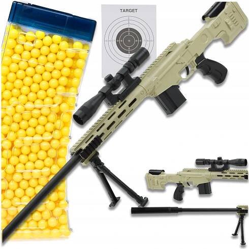 Velká odstřelovací puška na kuličky Airsoft Replika s laserem 800 kuliček bonus