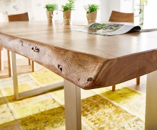 Stolová deska Edge 180x100 přírodní akácie tloušťka 5,5 podnož úzká - Obrázek 4