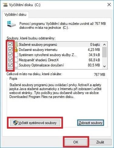 Vyčištění pevného disku ve Windows 10 - 02