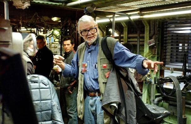LAND OF THE DEAD, John Leguizamo, director George A. Romero on set, 2005, (c) Universal