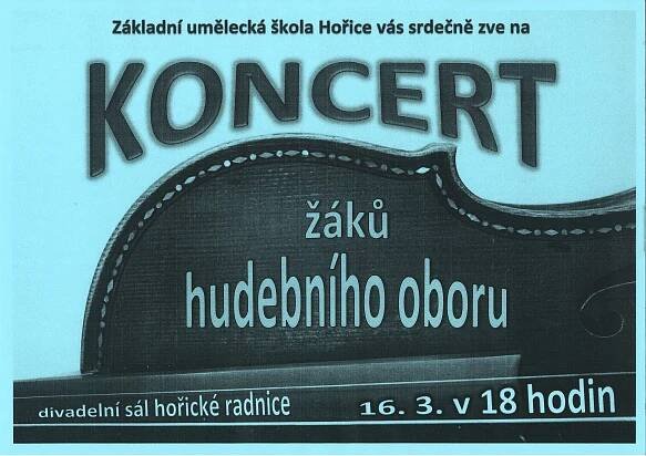 Koncert žáků ZUŠ 16.3.: Hořice