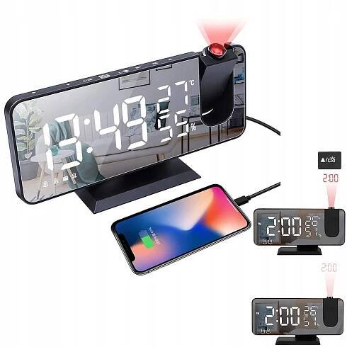 HODINY DIGITÁLNÍ BUDÍK S LASEROVÝM PROJEKTOREM A RÁDIOVOU TEPLOTOU