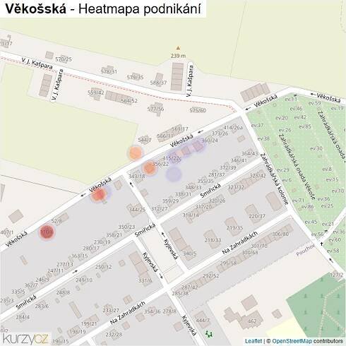 Mapa Věkošská - Firmy v ulici.