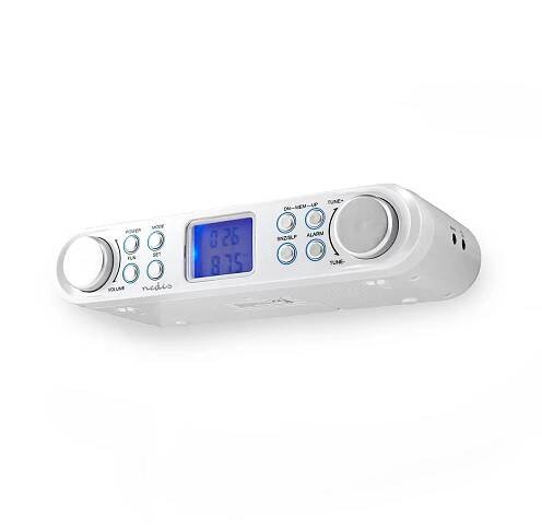 Nedis RDFM4000WT FM rádio pod kuchyňskou linku, 30 předvoleb, displej s automatickým stmíváním, bílá - miXton.cz