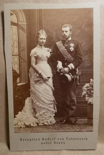 orig. foto - Korunní Princ Rudolf Habsburský a jeho nevěsta !!! 10 x 6 - Starožitnosti a umění