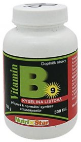 dTest: Nutristar Vitamin B9 Kyselina listová - výsledky testu doplňků stravy s kyselinou listovou