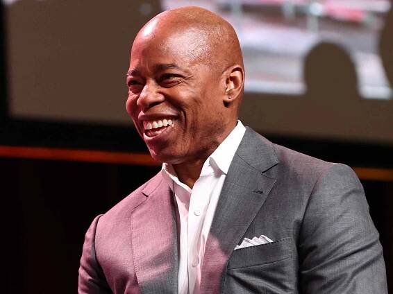 Eric Adams reacts on stage during the National Urban League Conference Plenary II: State of Black America on July 28, 2023 in Houston, Texas.