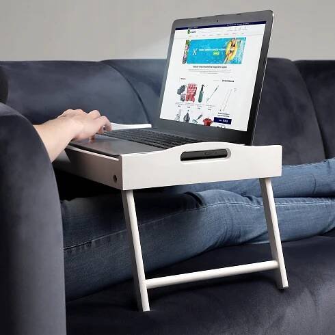 SNÍDAŇOVÝ STOLEK POD NOTEBOOK DO POSTELE DŘEVĚNÝ SKLÁDACÍ JAKO dárek PODNOS Váha výrobku včetně jednotkového obalu 0.94 kg