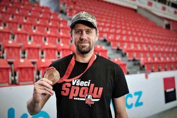 Branislav Konrád na tiskové konferenci po návratu z olympijských her v Pekingu.