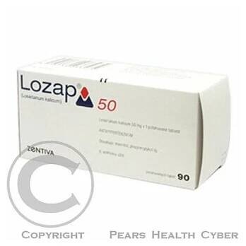 LOZAP 50 ZENTIVA  90X50MG Potahované tablety (Vysoký krevní tlak)
