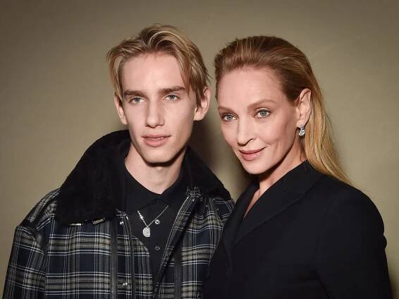 Uma Thurman Joined By Son Levon Thurman Hawke At The Dior Couture Show