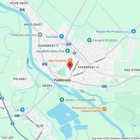 Mapa Liečebný dom Zimní lázně*** Poděbrady