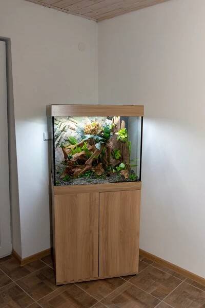 Instalace: akvárium LIDO 200 světlé dřevo