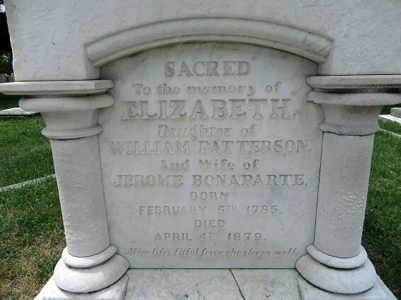 Elizabeth Patterson Bonaparte - her tombstone