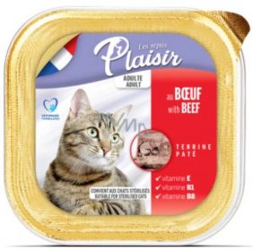 Plaisir cat vanička 100g - Hovězí (pro dospělé i kastované)