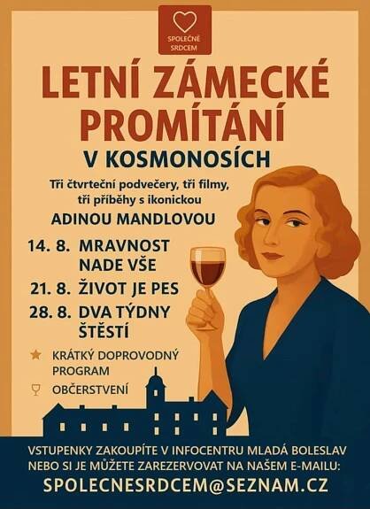Zámecké filmové večery - 28. srpna 2025, 19:30 @ Nádvoří zámku Kosmonosy, Kosmonosy