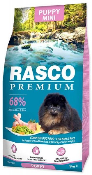 Krmivo Rasco Premium Puppy Mini kuře s rýží 1kg-KS