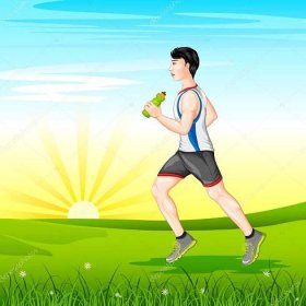 Download - Vector illustration of man jogging for wellness — Illustration