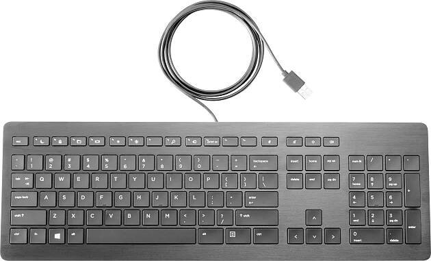 HP Premium USB Keyboard kabelový Klávesnice německá, QWERTZ černá