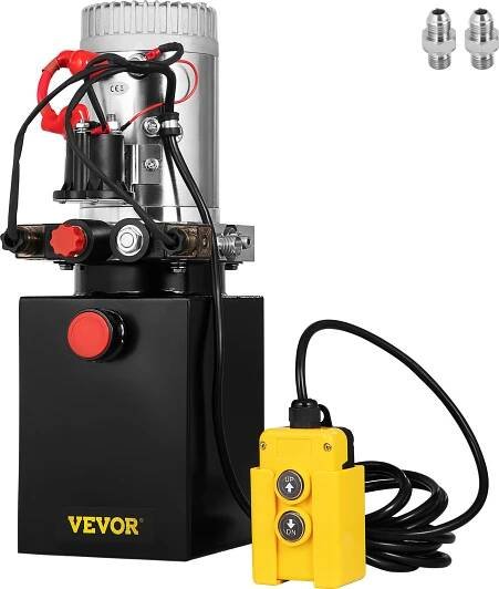 VEVOR 4L hydraulické čerpadlo Jednočinné sklápěcí čerpadlo 1,6-3 KW s kovovou nádrží o objemu 4 l 4,5 m kabelové dálkové ovládání