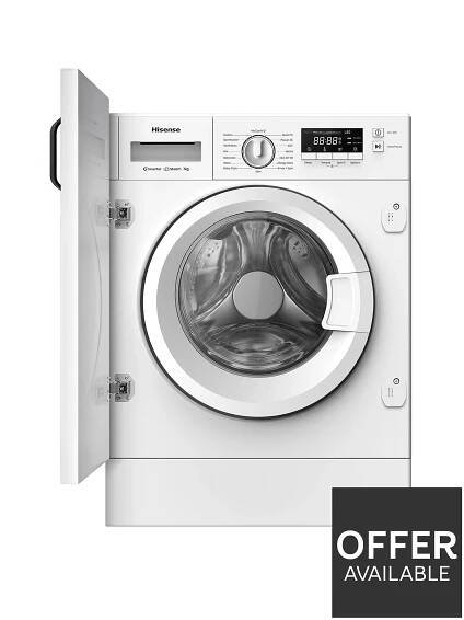 Hisense 7kg Inverter Steam washing machine with open door; offer available.