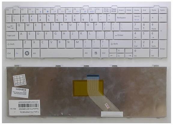 klávesnice Fujitsu Lifebook A512 A530 A531 AH530 AH531 NH751 bílá US