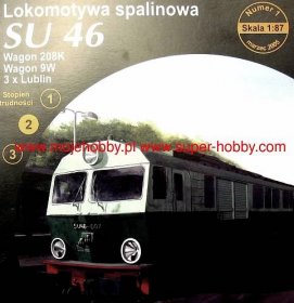 Lokomotywa spalinowa Su 46 + wagony 208K, Wagon 9W, 3x Lublin