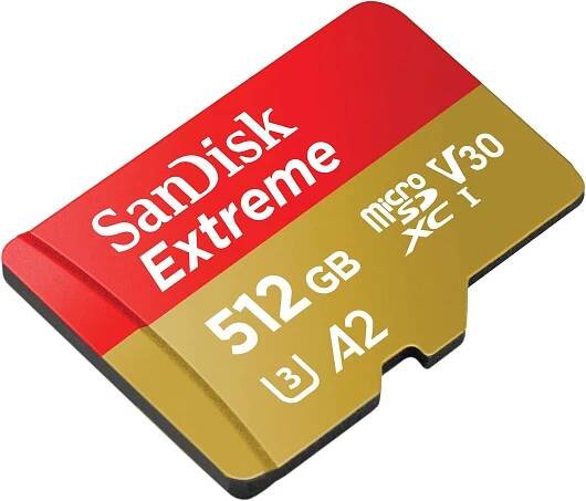 SanDisk microSDXC 512GB Extreme + Rescue PRO Deluxe + SD adaptér