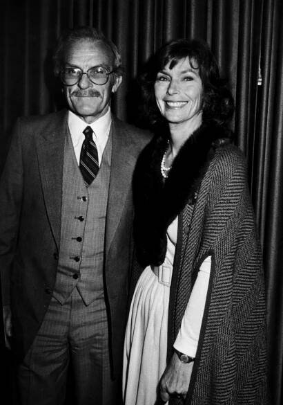 Married American actors Robert Symonds and Priscilla Pointer attend a wrap party for "Dallas" at the Beverly Hilton Hotel in California, on February 6, 1982 | Source: Getty Images