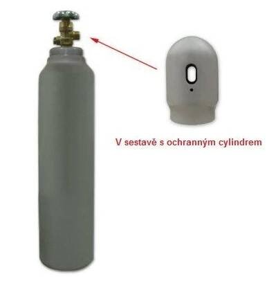 Plynová tlaková láhev CO2, 8 litrů, 200 Bar, plná, náplň 5 kg, závit W21,8, s víčkem