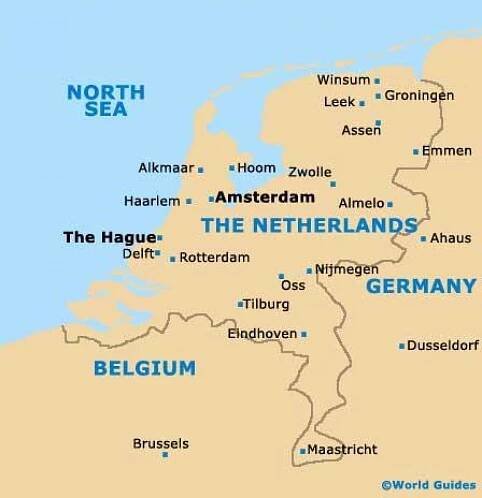 Rotterdam, amsterdam mapě