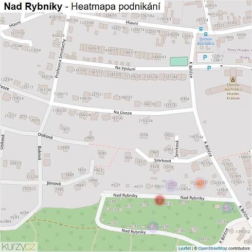 Mapa Nad Rybníky - Firmy v ulici.