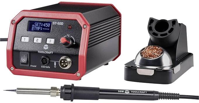 TOOLCRAFT ST-80D pájecí stanice, digitální, 80 W, 150 - 450 °C, vč. pájecí hrot, 1561695 : Půhy.cz