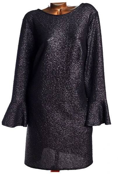 Dámské černo-stříbrné metalické společenské šaty / F & F / XXXL (50) / UK 22 / ANGLIE