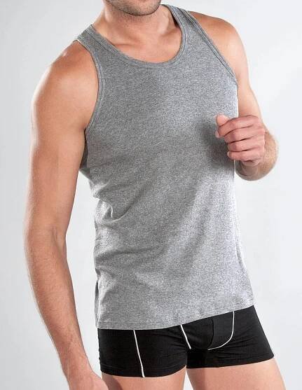 Pánské tílko Tričko Lama M-4002 TT-03 M-4XL melanžově šedá 4XL