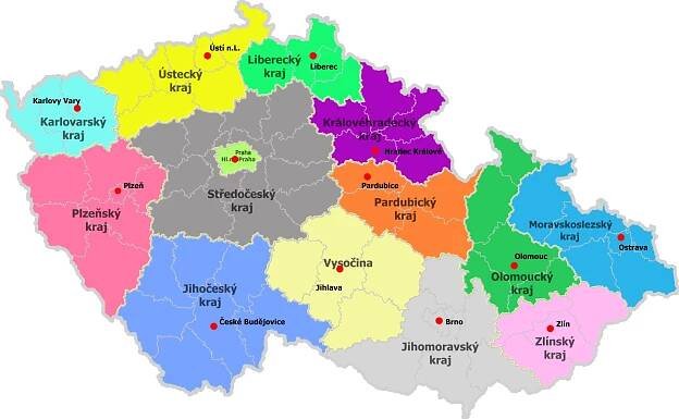 Mapa ČR v XCF - náhled