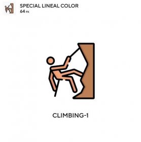Climbing-1 Special lineal color icon. Illustration symbol design template for web mobile UI element. Perfect color modern pictogram on editable stroke. — Illustration