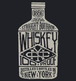 Whiskey bottle with vintage typography Whiskey bottle with vintage typography — Illustration