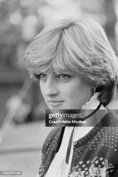 Nineteen year-old Lady Diana Spencer , fiancee to the Prince of Wales, leaving her flat at Coleherne Court in Earl's Court, London, UK, 12th November...