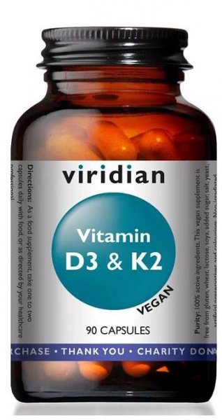 viridian Vitamin D3 & K2 90 cps.