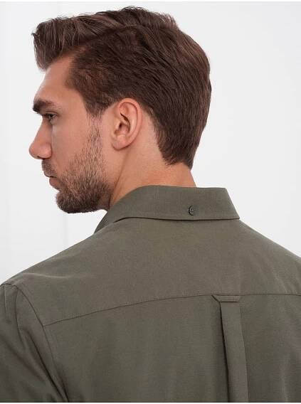 Ombre Clothing Khaki pánská košile Ombre Clothing