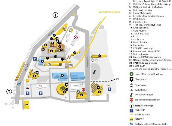Mapa areálu - Dolní Vítkovice