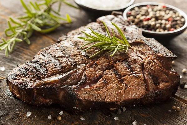 Grilled BBQ T-Bone Steak stock photo. Image of ribeye - 33274100