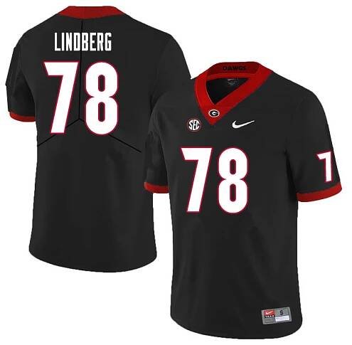  Mens #78 Chad Lindberg Georgia Bulldogs Stitched Nike Black College Football Game Jersey S-3XL  